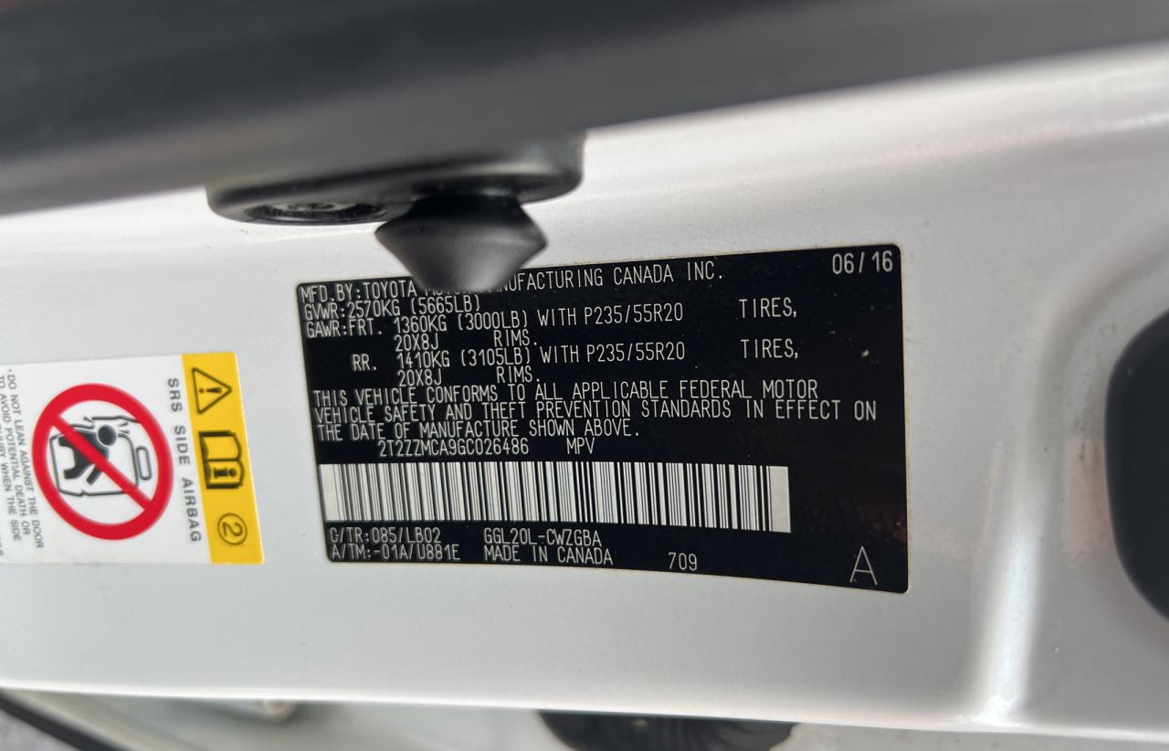 Photo 10 from auction – 2016 LEXUS RX 350 with VIN 2T2ZZMCA9GC026486