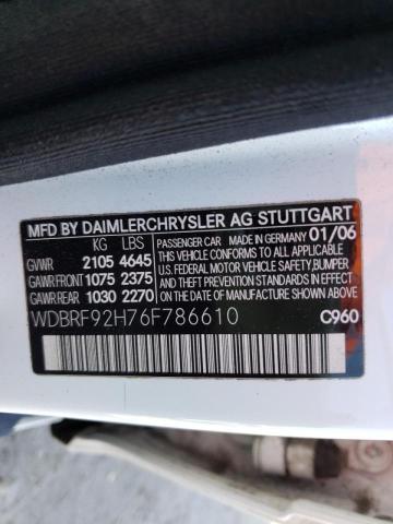 Photo 10 from auction – 2006 MERCEDES-BENZ C-CLASS with VIN WDBRF92H76F786610