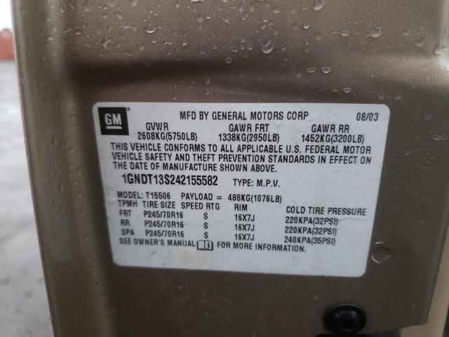 Photo 10 from auction – 2004 CHEVROLET TRAILBLAZE with VIN 1GNDT13S242155582