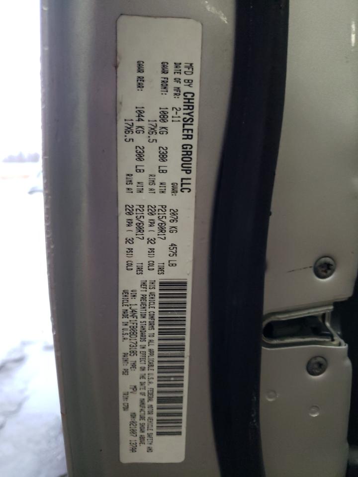 Photo 10 from auction – 2011 JEEP COMPASS SP with VIN 1J4NF1FB0BD173185
