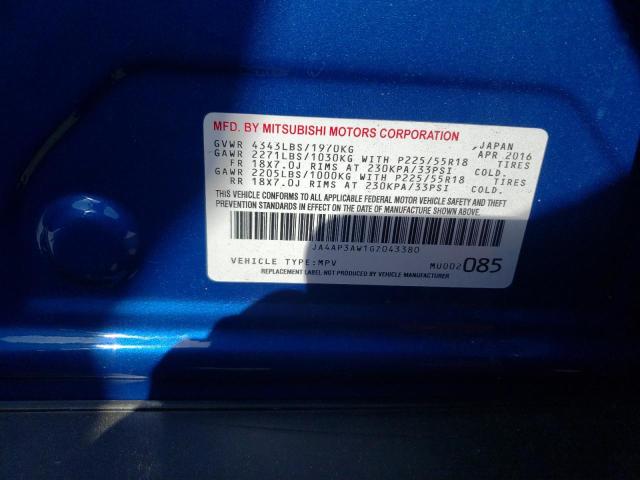 Photo 10 from auction – 2016 MITSUBISHI OUTLANDER with VIN JA4AP3AW1GZ043380