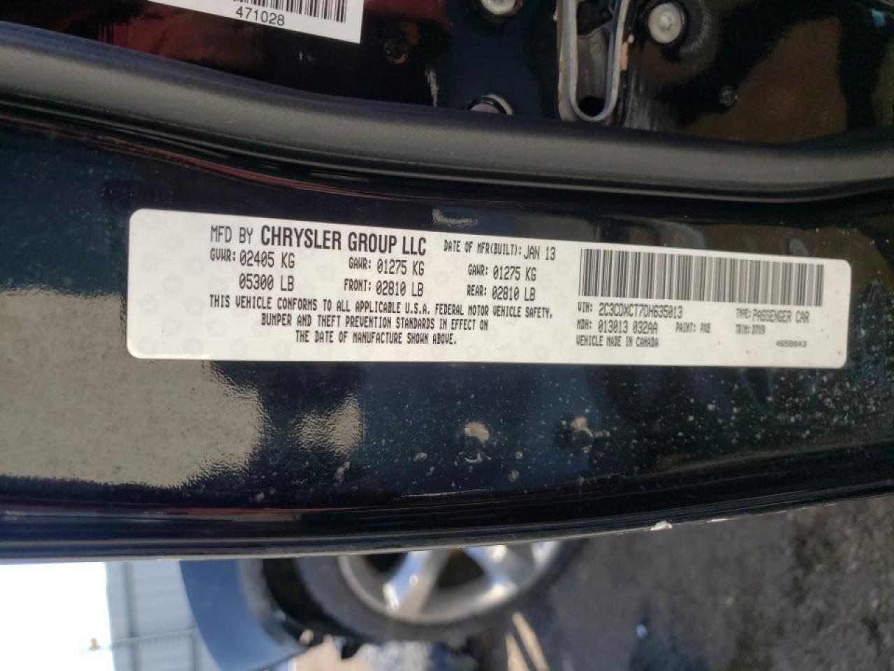 Photo 10 from auction – 2013 DODGE CHARGER R/ with VIN 2C3CDXCT7DH635013