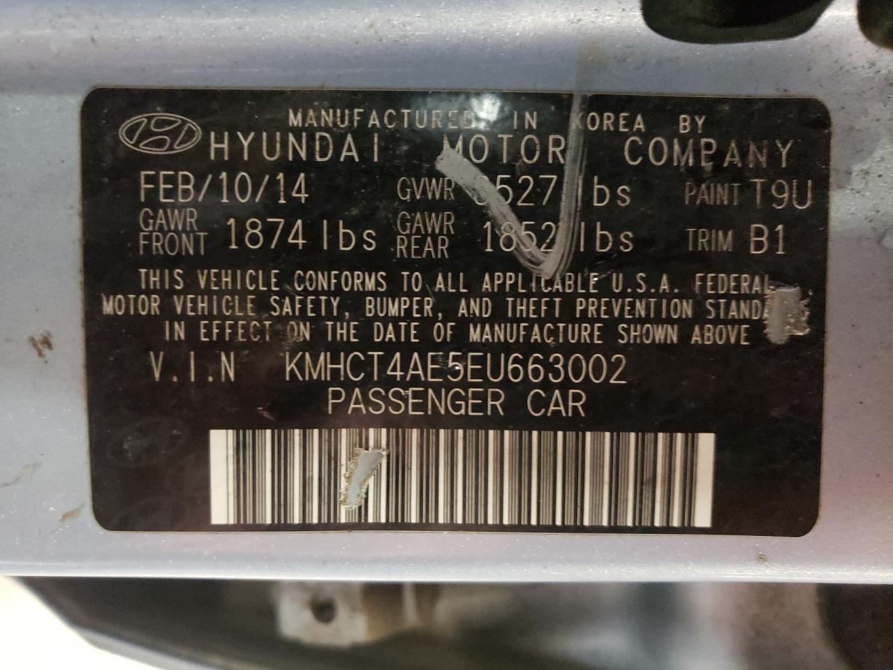 Photo 10 from auction – 2014 HYUNDAI ACCENT GLS with VIN KMHCT4AE5EU663002