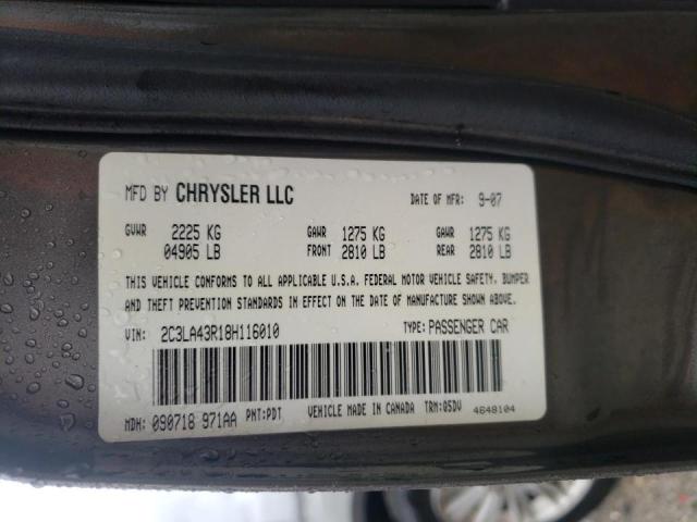 Photo 10 from auction – 2008 CHRYSLER 300 LX with VIN 2C3LA43R18H116010