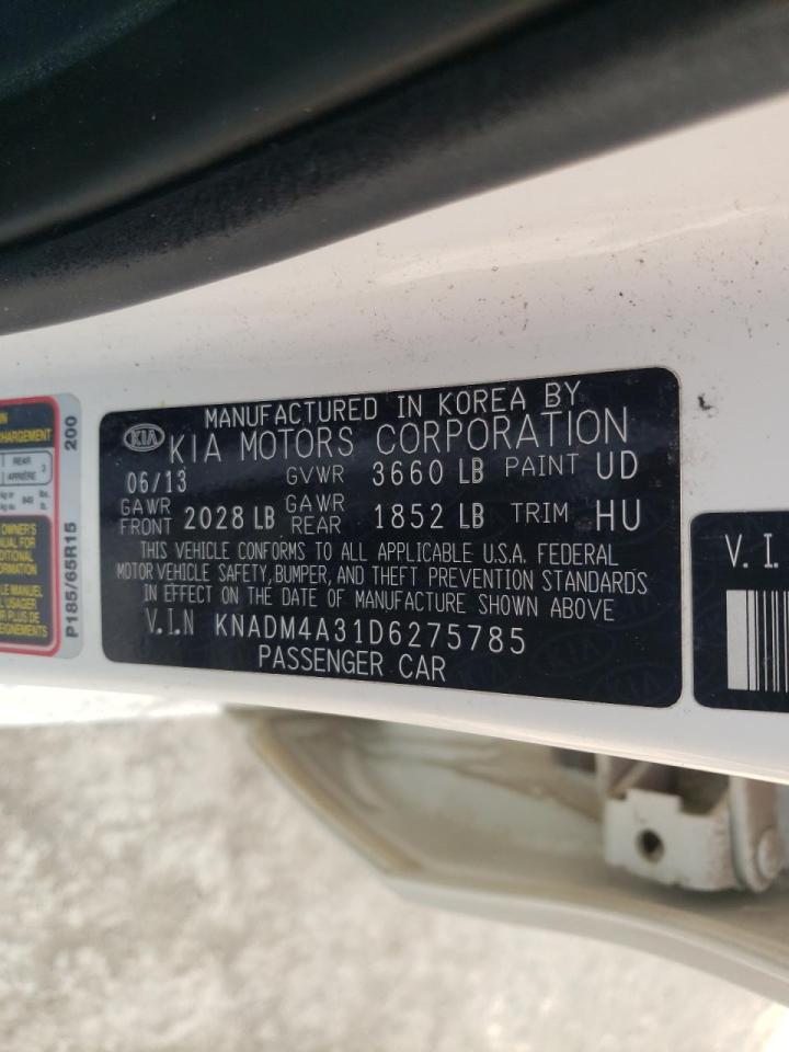 Photo 10 from auction – 2013 KIA RIO LX with VIN KNADM4A31D6275785