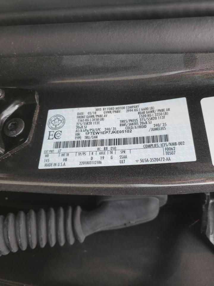 Photo 10 from auction – 2018 FORD F150 SUPER with VIN 1FTEW1EP7JKE05102
