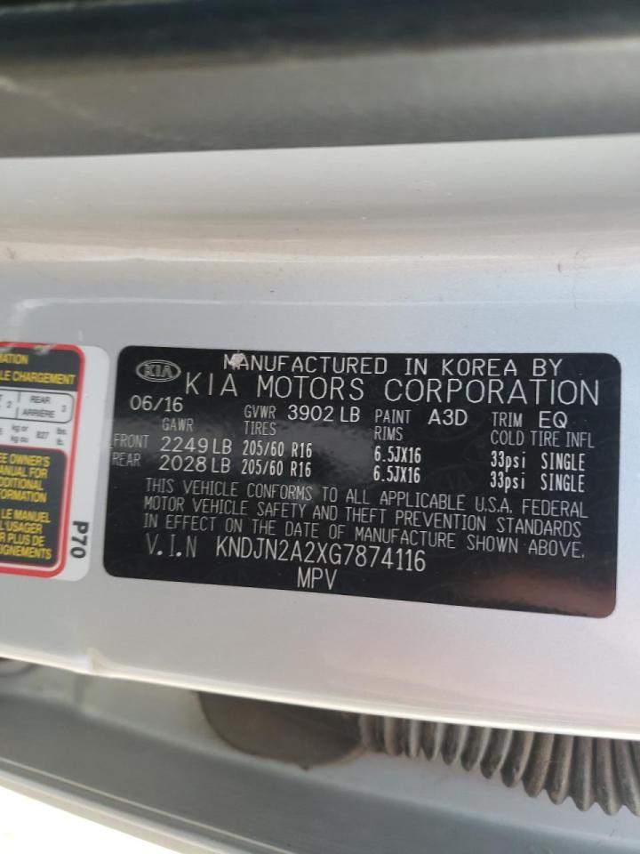 Photo 10 from auction – 2016 KIA SOUL with VIN KNDJN2A2XG7874116