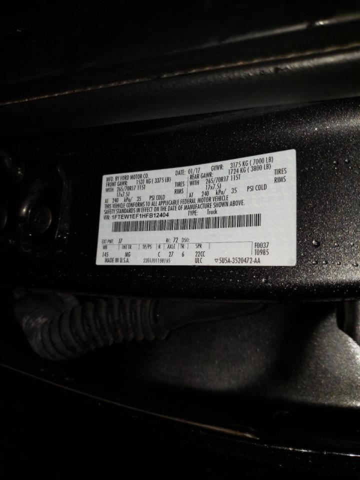 Photo 10 from auction – 2017 FORD F150 SUPER with VIN 1FTEW1EF1HFB12404