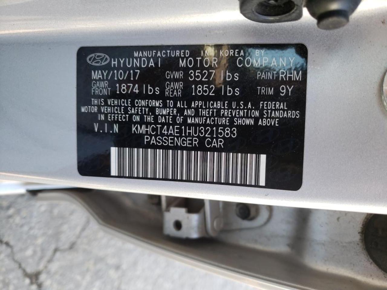 Photo 10 from auction – 2017 HYUNDAI ACCENT SE with VIN KMHCT4AE1HU321583