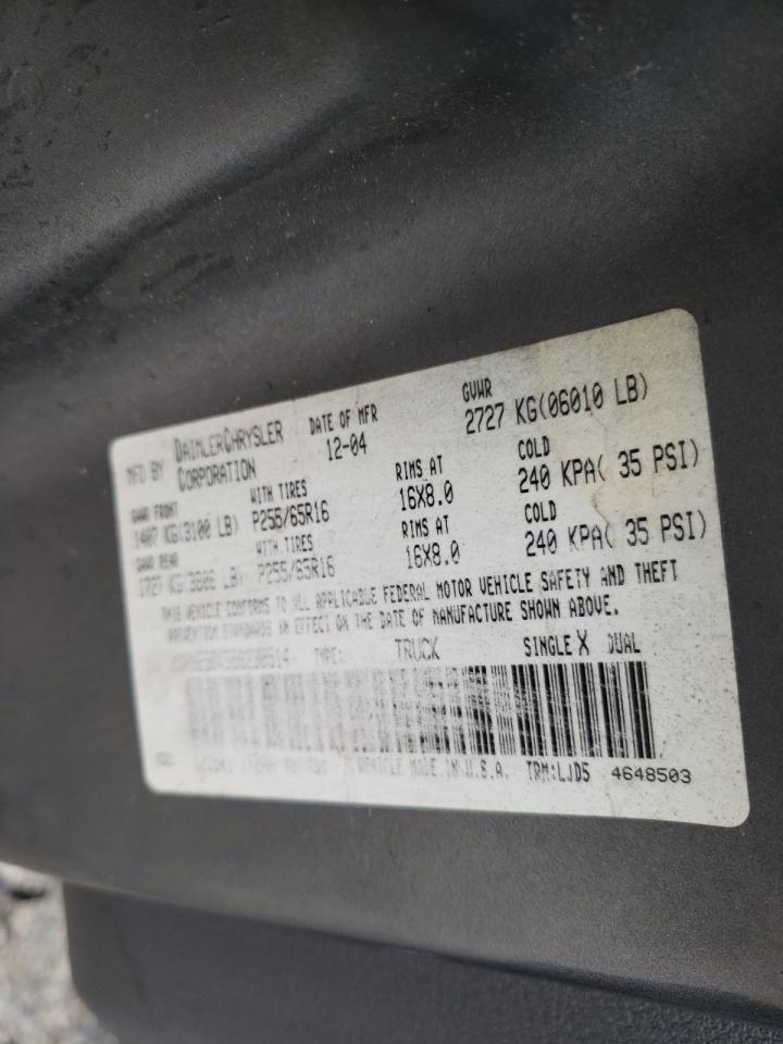 Photo 10 from auction – 2005 DODGE DAKOTA QUA with VIN 1D7HE58K55S230514