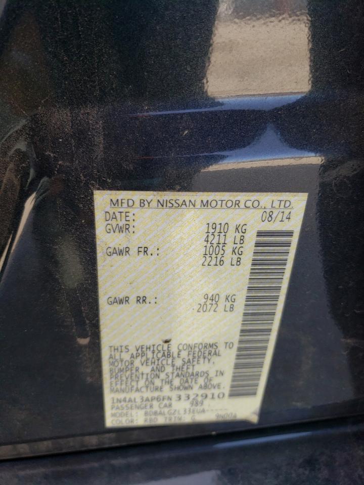 Photo 10 from auction – 2015 NISSAN ALTIMA with VIN 1N4AL3AP6FN332910