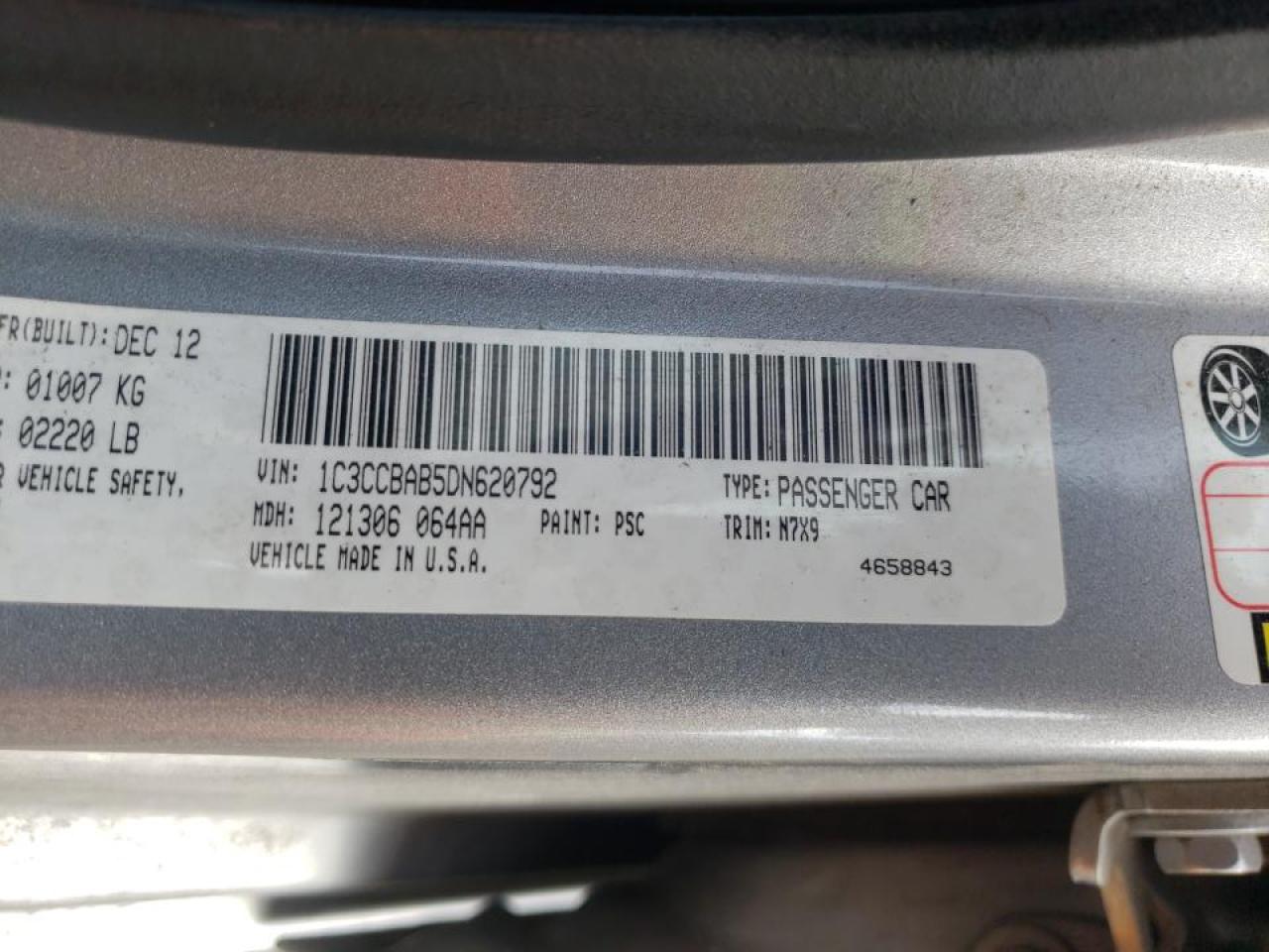 Photo 10 from auction – 2013 CHRYSLER 200 S with VIN 1C3CCBAB5DN620792