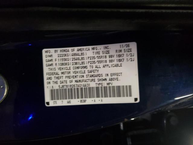 Photo 10 from auction – 2007 ACURA RDX with VIN 5J8TB18267A014431