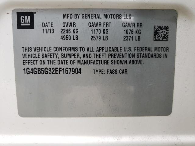 Photo 10 from auction – 2014 BUICK LACROSSE with VIN 1G4GB5G32EF167904