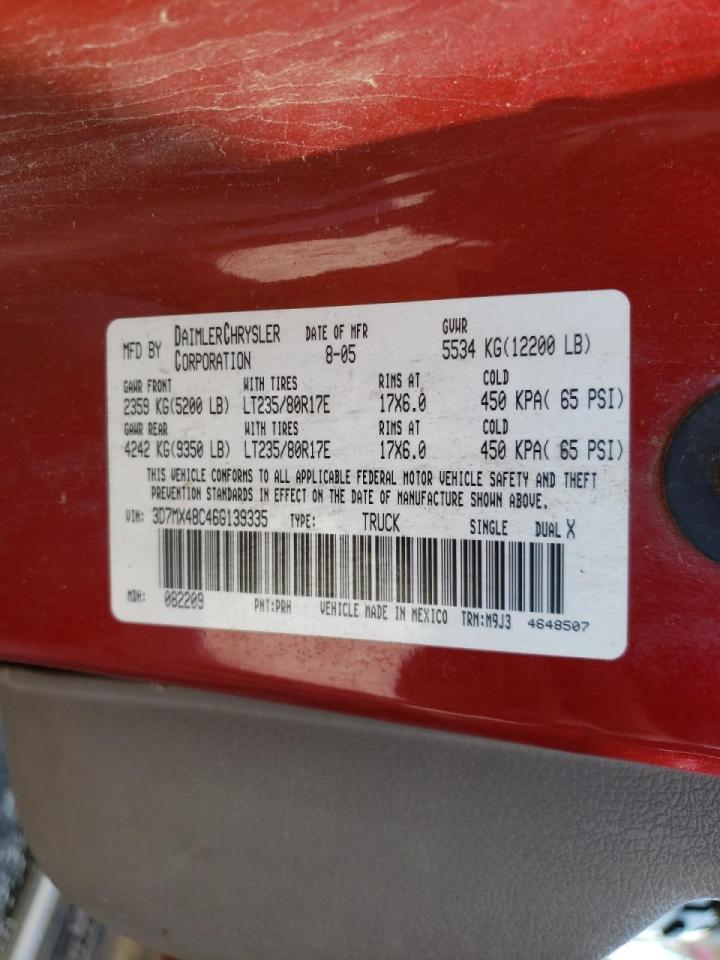 Photo 10 from auction – 2006 DODGE RAM 3500 S with VIN 3D7MX48C46G139335
