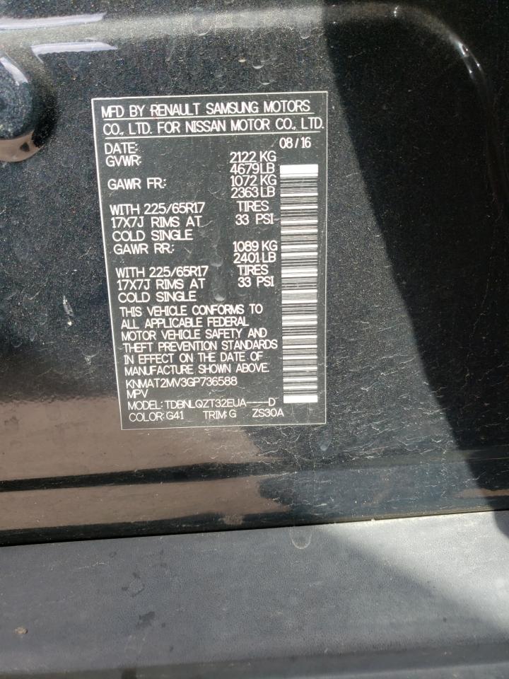Photo 10 from auction – 2016 NISSAN ROGUE S with VIN KNMAT2MV3GP736588