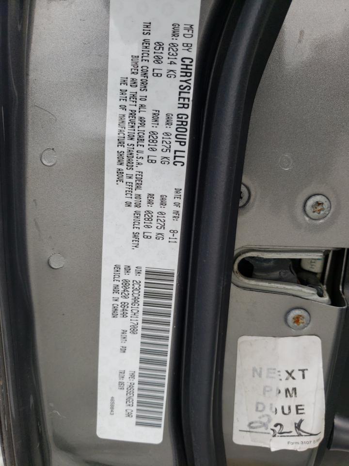 Photo 10 from auction – 2012 CHRYSLER 300 with VIN 2C3CCAAG1CH117080