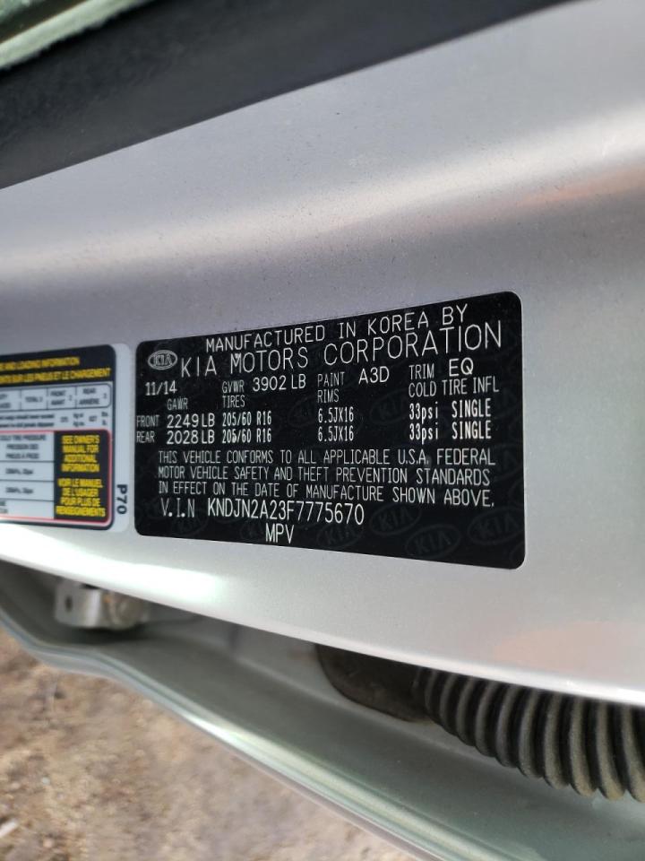 Zdjęcie 10 z aukcji – 2015 KIA SOUL z VIN KNDJN2A23F7775670
