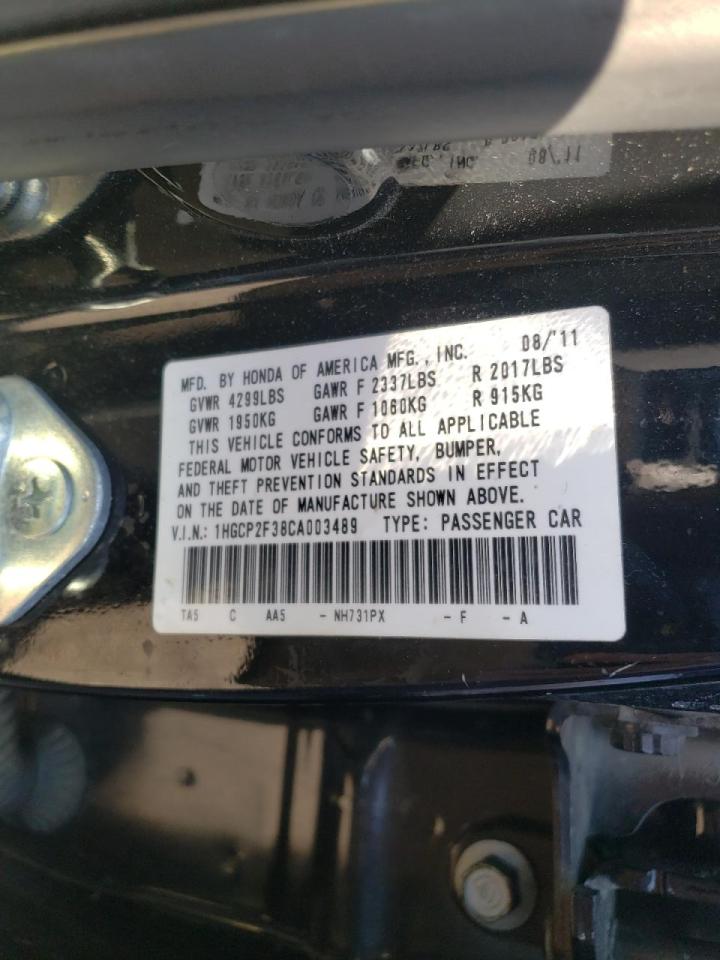 Photo 10 from auction – 2012 HONDA ACCORD LX with VIN 1HGCP2F38CA003489
