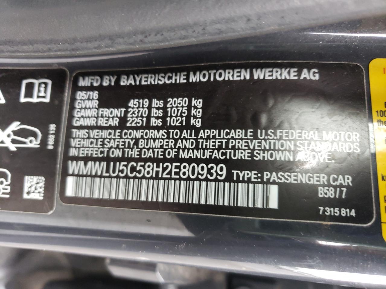 Photo 10 from auction – 2017 MINI COOPER S C with VIN WMWLU5C58H2E80939