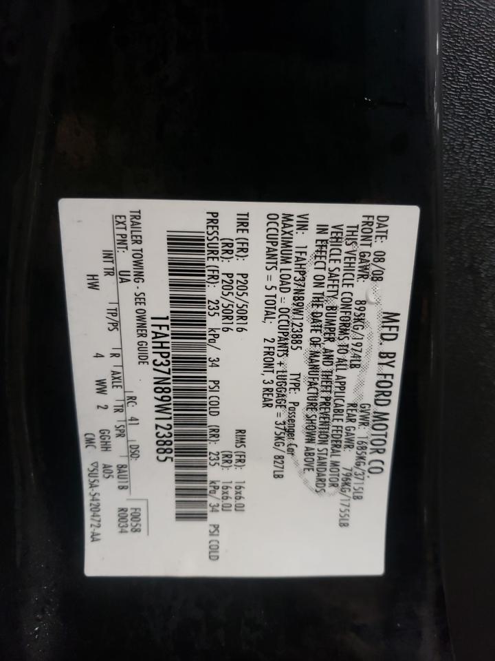 Photo 10 from auction – 2009 FORD FOCUS SEL with VIN 1FAHP37N89W123885