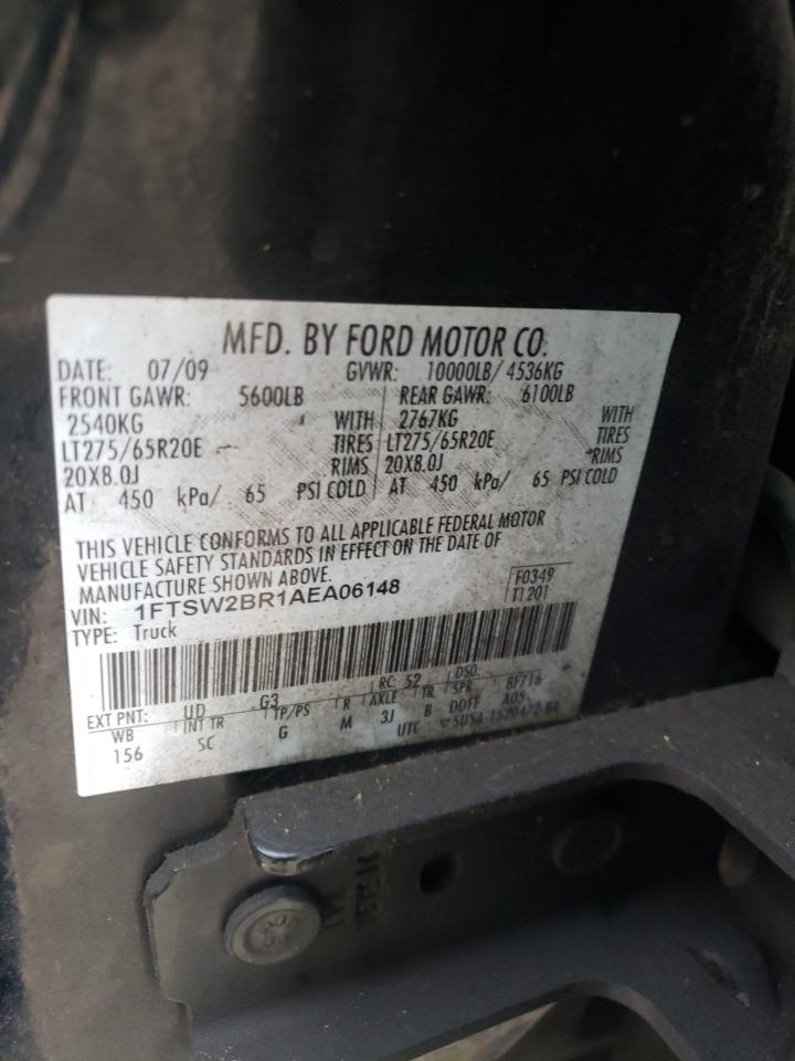 Photo 10 from auction – 2010 FORD F250 SUPER with VIN 1FTSW2BR1AEA06148