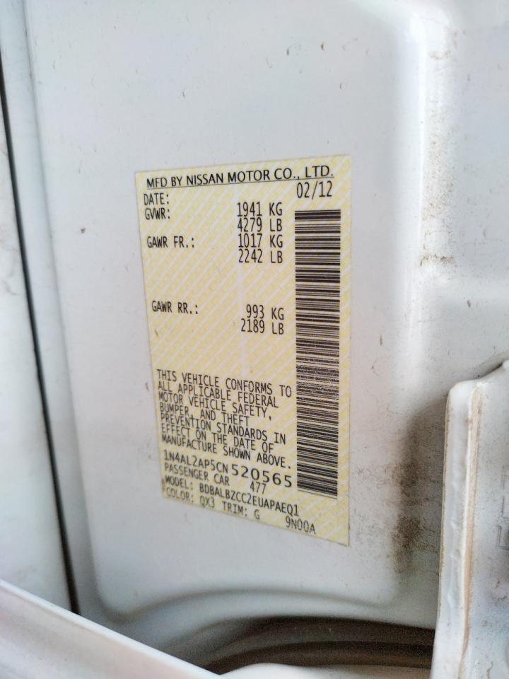 Foto 10 de la subasta – 2012 NISSAN ALTIMA BAS con VIN 1N4AL2AP5CN520565