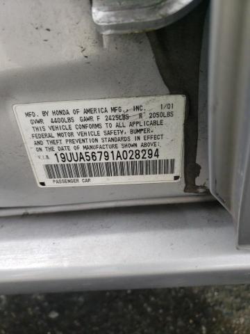 Photo 10 from auction – 2001 ACURA 3.2TL with VIN 19UUA56791A028294