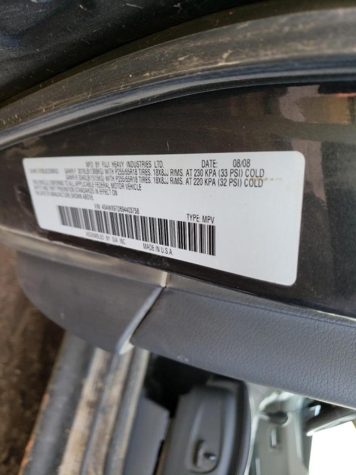 Photo 10 from auction – 2009 SUBARU TRIBECA LI with VIN 4S4WX97D694403758