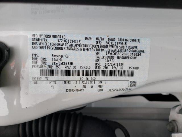 Photo 10 from auction – 2018 FORD FOCUS with VIN 1FADP3F28JL318624