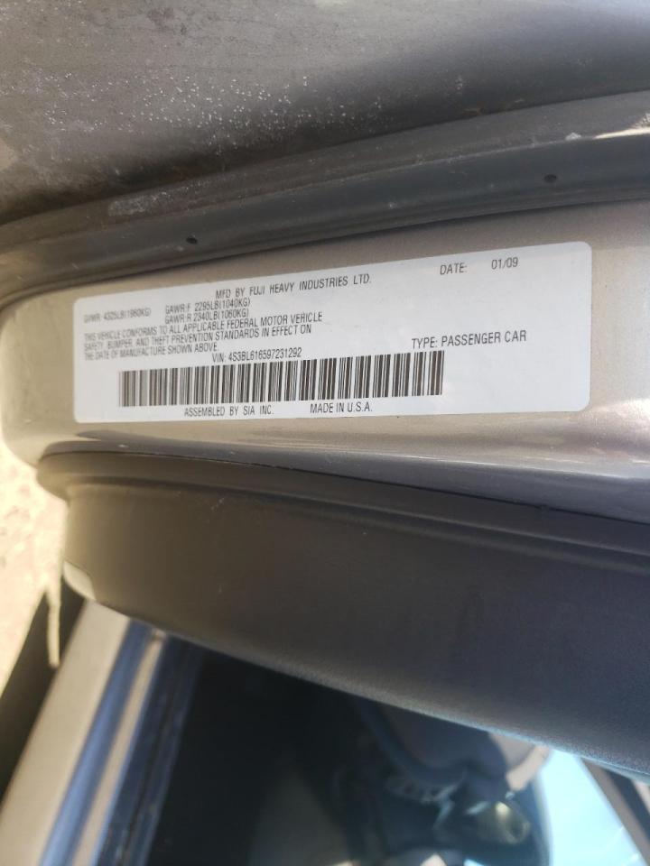 Photo 10 from auction – 2009 SUBARU LEGACY 2.5 with VIN 4S3BL616597231292