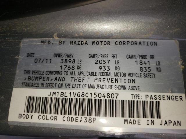 Photo 10 from auction – 2012 MAZDA 3 I with VIN JM1BL1VG8C1504807
