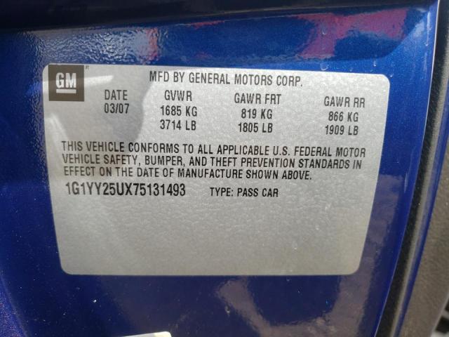 Photo 10 from auction – 2007 CHEVROLET CORVETTE with VIN 1G1YY25UX75131493