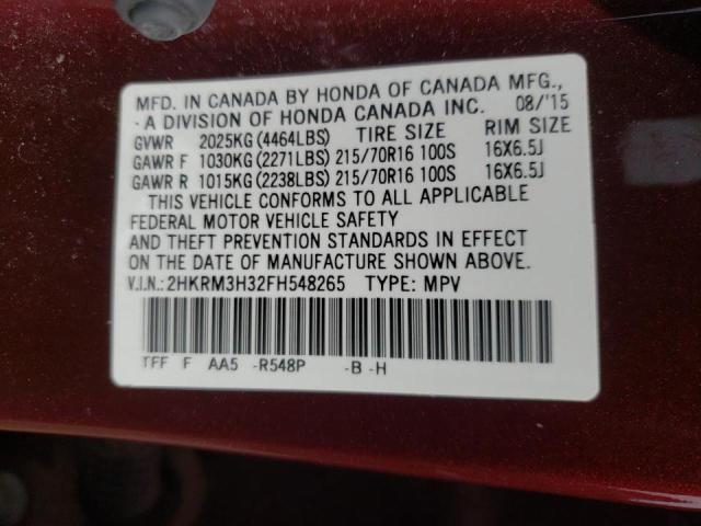 Photo 10 from auction – 2015 HONDA CR-V LX with VIN 2HKRM3H32FH548265