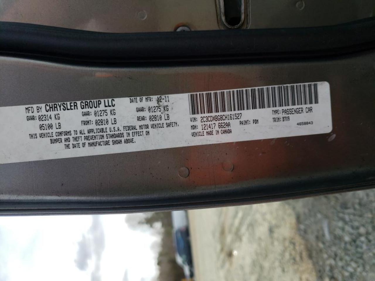 Photo 10 from auction – 2012 DODGE CHARGER SE with VIN 2C3CDXBG8CH161527