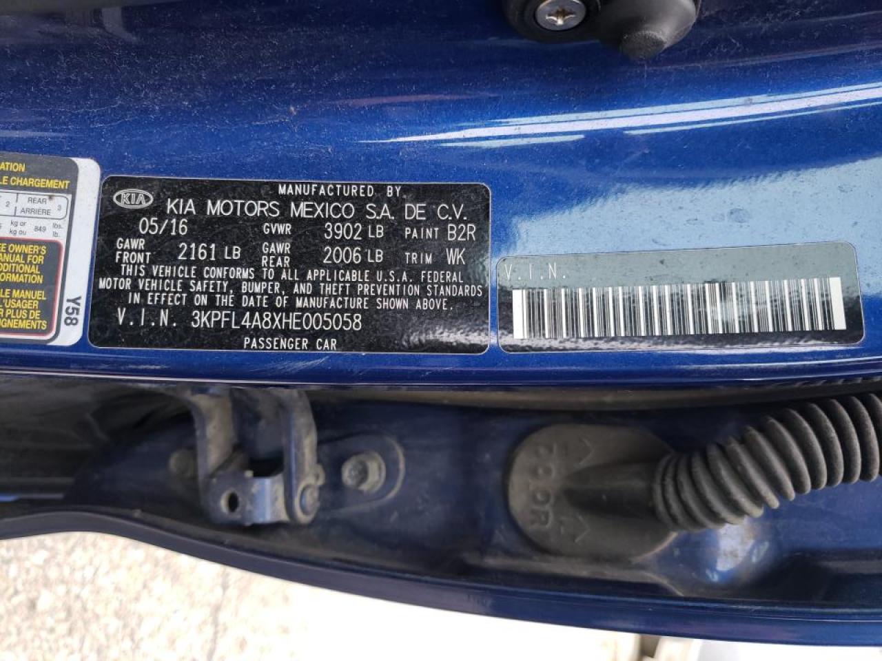 Photo 10 from auction – 2017 KIA FORTE EX with VIN 3KPFL4A8XHE005058