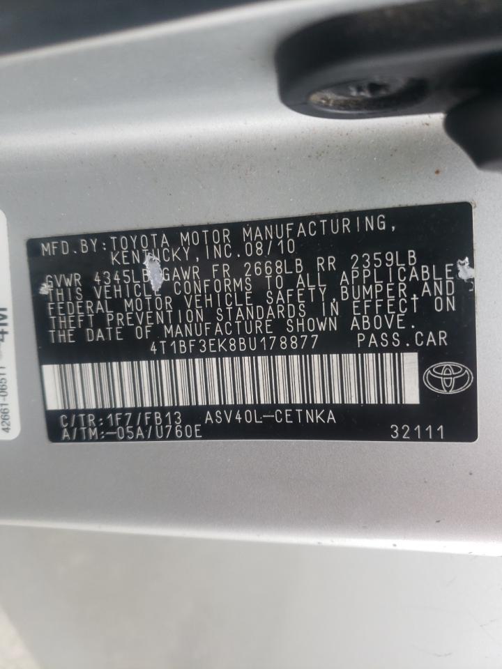 Photo 10 from auction – 2011 TOYOTA CAMRY BASE with VIN 4T1BF3EK8BU178877
