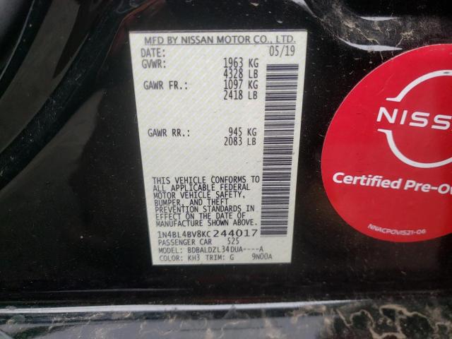 Photo 10 from auction – 2019 NISSAN ALTIMA S with VIN 1N4BL4BV8KC244017