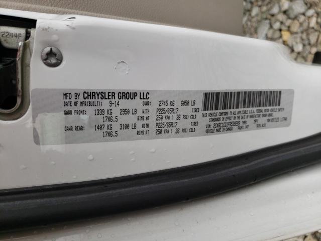 Photo 10 from auction – 2015 CHRYSLER TOWN & COU with VIN 2C4RC1CG1FR539299