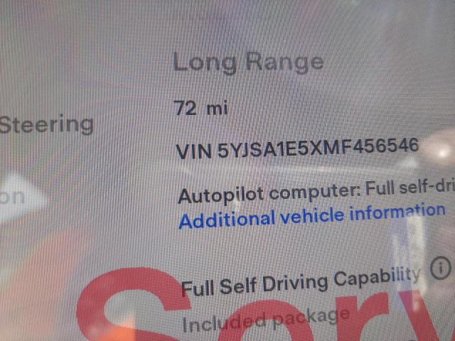 Photo 8 from auction – 2021 TESLA MODEL S with VIN 5YJSA1E5XMF456546