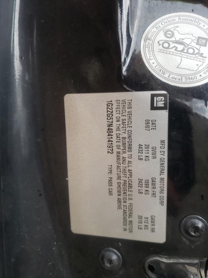Photo 10 from auction – 2008 PONTIAC G6 BASE with VIN 1G2ZG57N484141972