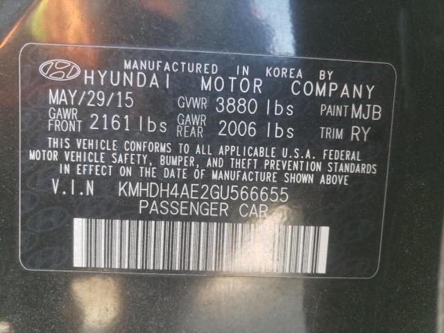 Photo 10 from auction – 2016 HYUNDAI ELANTRA SE with VIN KMHDH4AE2GU566655