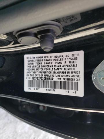 Photo 10 from auction – 2013 HONDA CIVIC with VIN 19XFB2F53DE016841