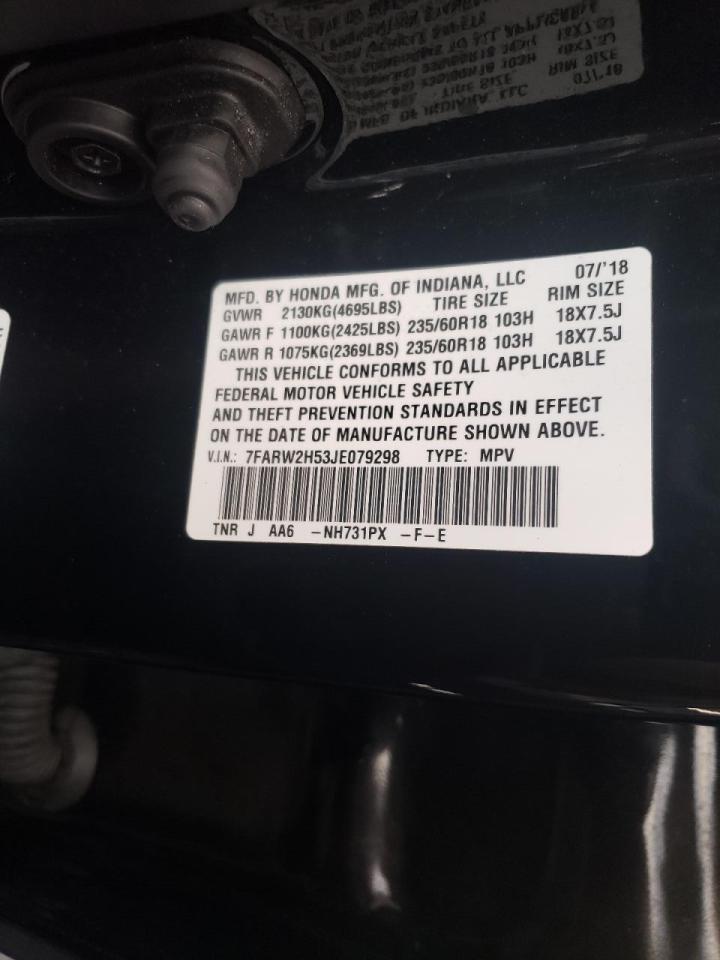 Photo 10 from auction – 2018 HONDA CR-V EX with VIN 7FARW2H53JE079298