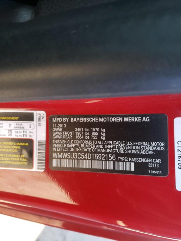 Photo 10 from auction – 2013 MINI COOPER with VIN WMWSU3C54DT692156