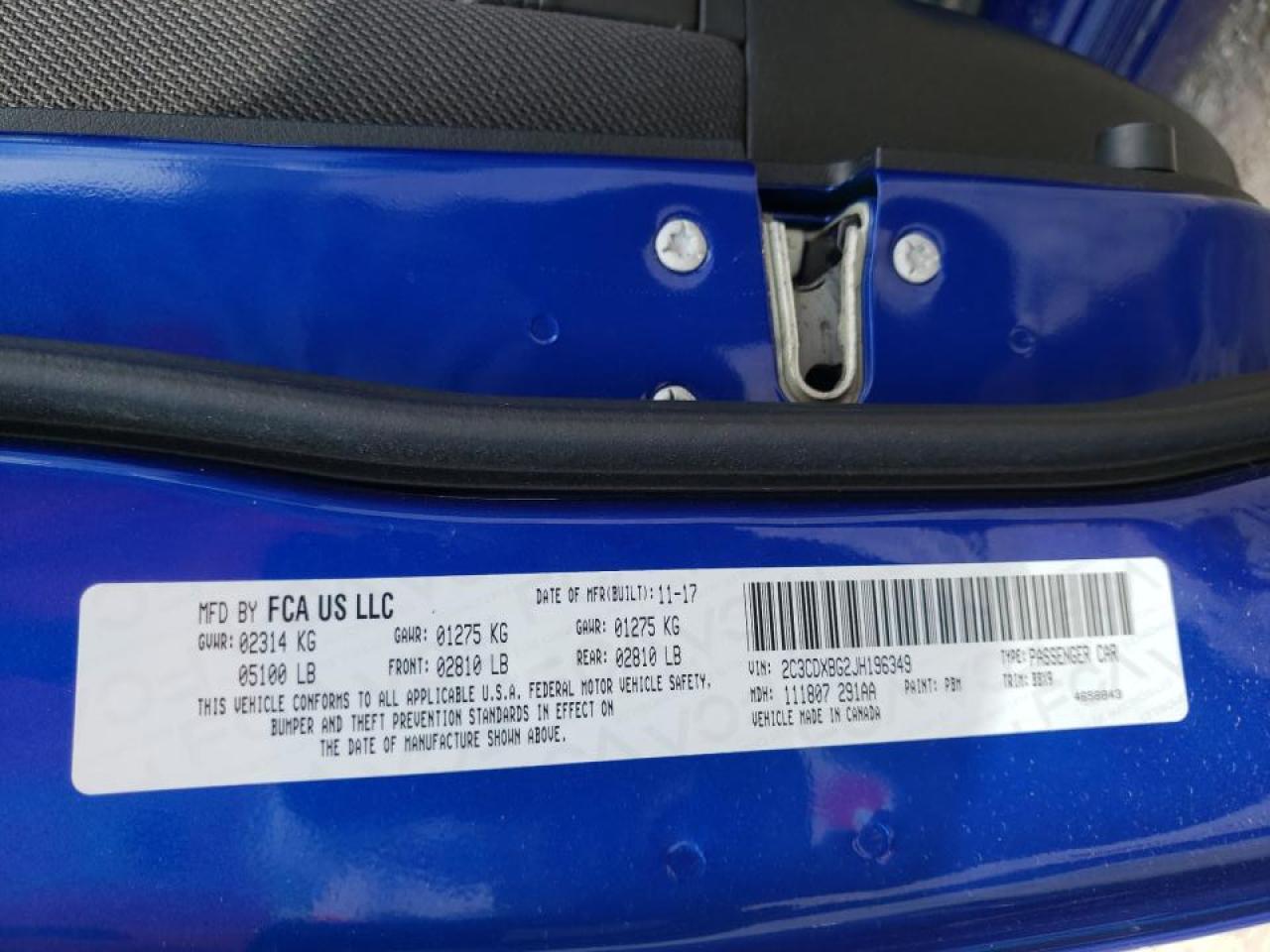 Photo 10 from auction – 2018 DODGE CHARGER SX with VIN 2C3CDXBG2JH196349