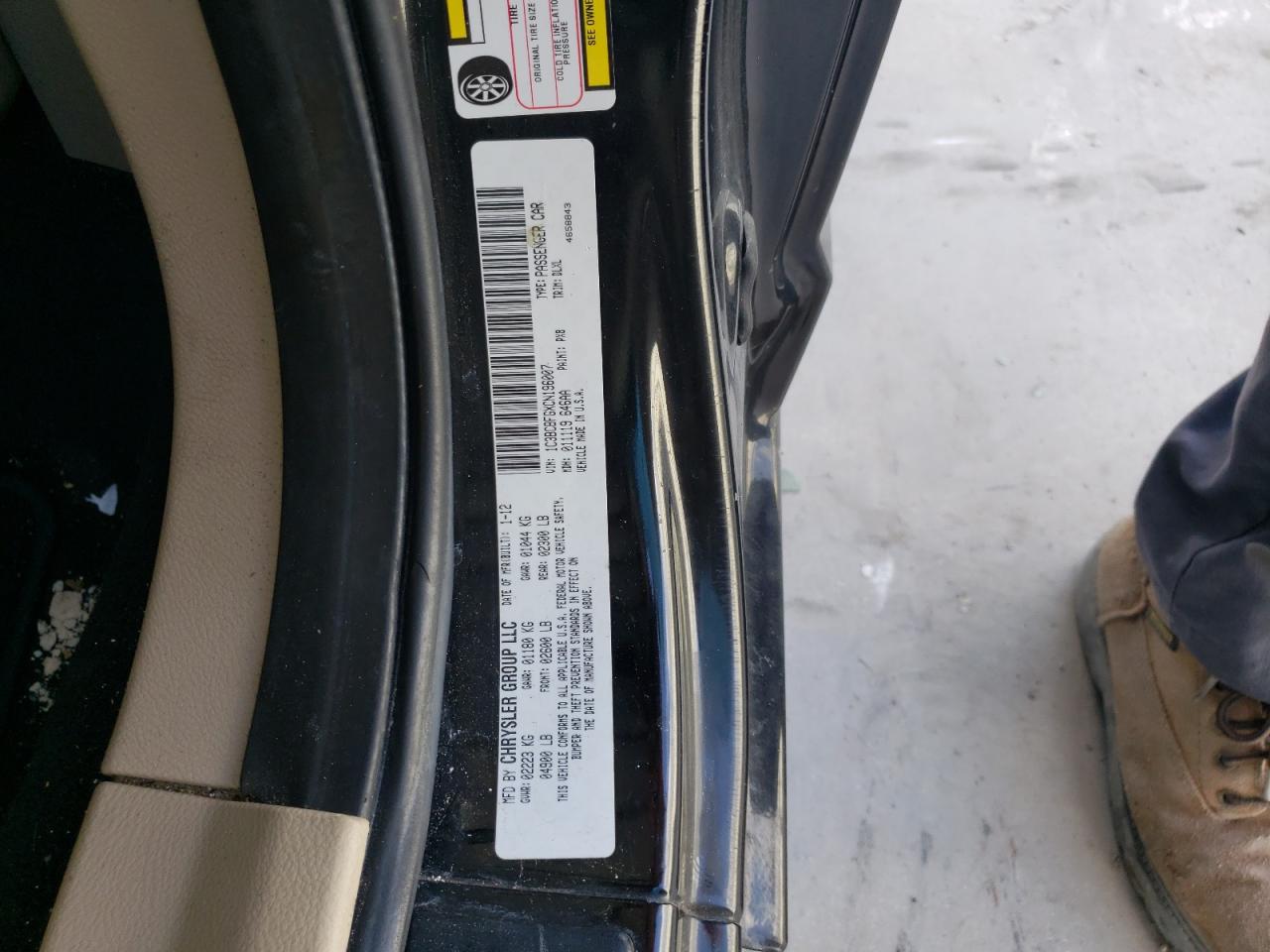 Photo 10 from auction – 2012 CHRYSLER 200 LIMITE with VIN 1C3BCBFGXCN196007