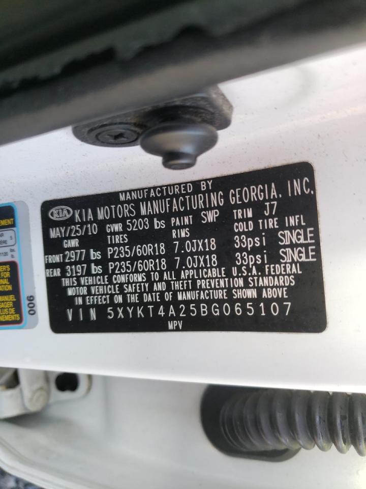 Photo 10 from auction – 2011 KIA SORENTO BA with VIN 5XYKT4A25BG065107