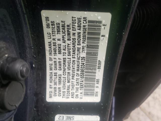 Photo 10 from auction – 2009 HONDA CIVIC LX with VIN 19XFA16569E034139