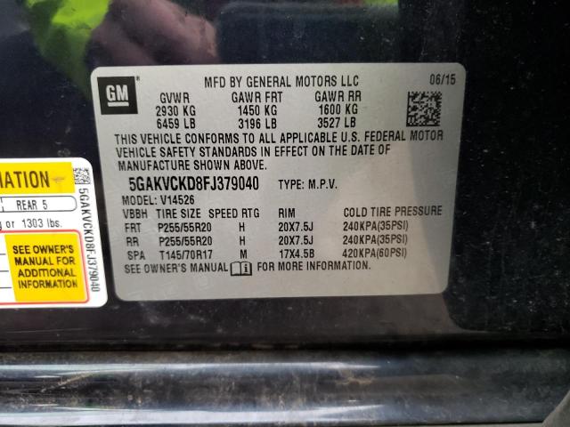 Photo 10 from auction – 2015 BUICK ENCLAVE with VIN 5GAKVCKD8FJ379040